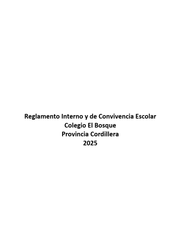 Reglamento Interno de Convivencia Escolar CEB 2025 | PDF | Educación de ...