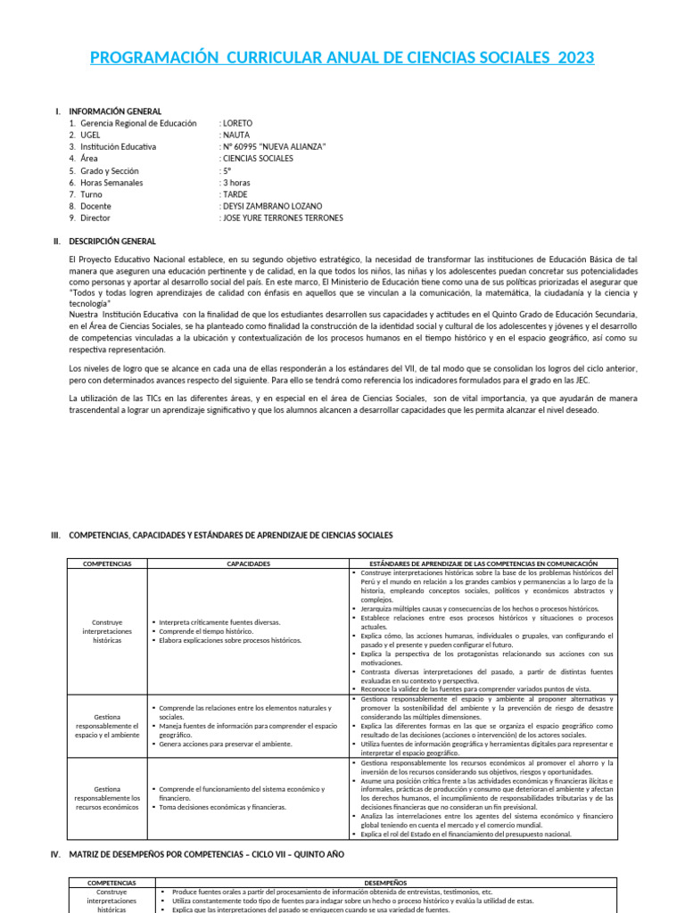 Ciencias Sociales - 5to | PDF | Enseñando | Igualdad de género