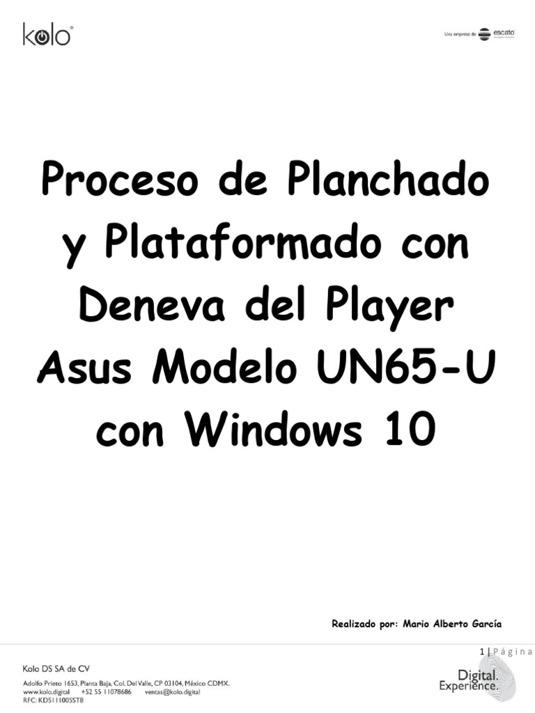 Guía de Planchado ASUS UN65-U Windows 10 | PDF | Arranque | Windows 10
