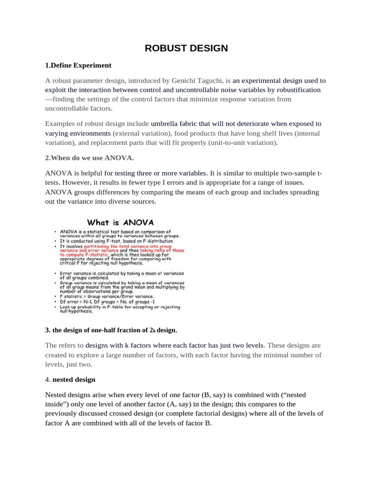 Understanding Robust Design in Experiments | PDF | Experiment | Design ...