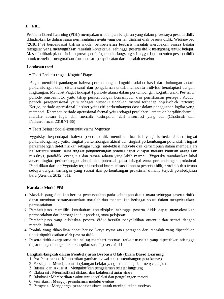 Model Pembelajaran PBL dan PjBL Efektif | PDF