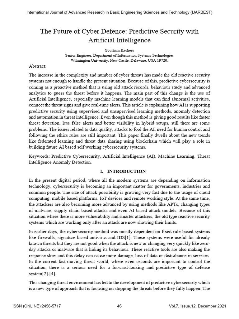 AI in Predictive Cybersecurity Solutions | PDF | Artificial ...