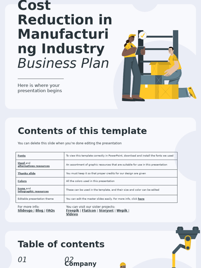 Cost Reduction in Manufacturing Industry Business Plan by Slidesgo ...