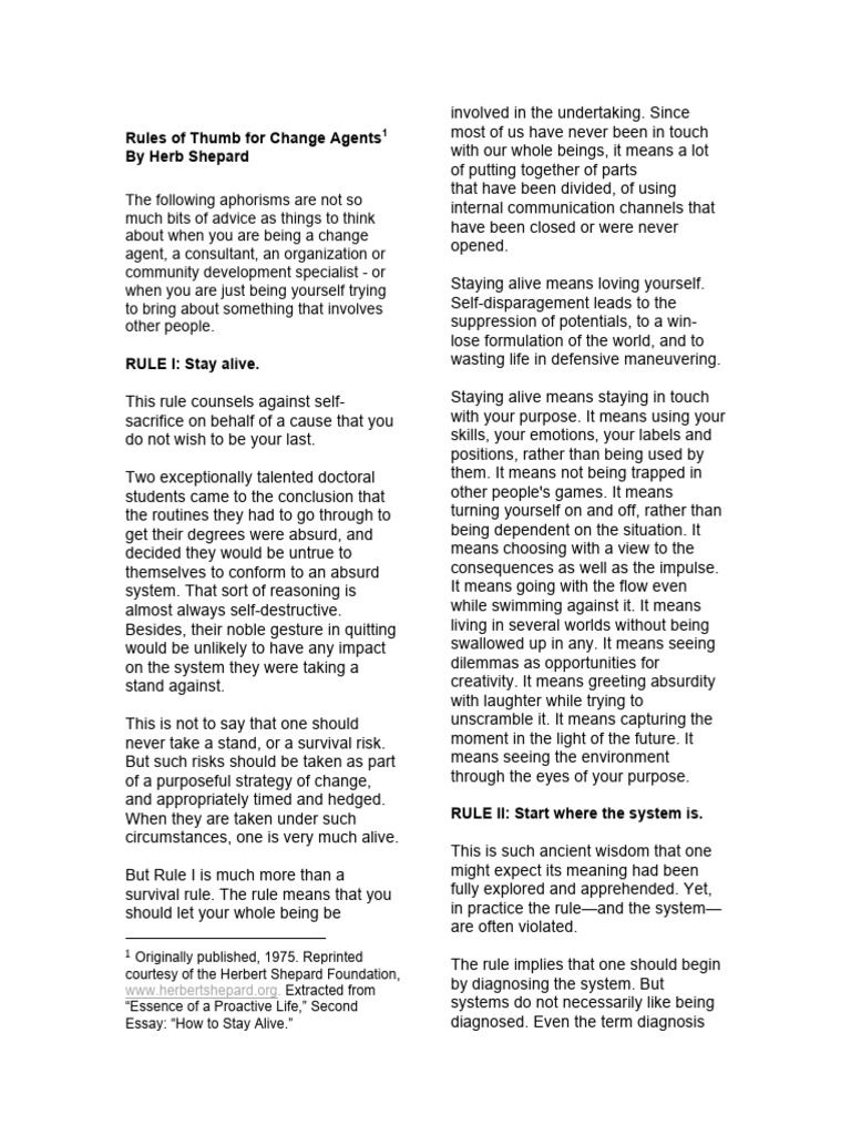 Change Agent Strategies for Success | PDF | Experiment | Psychology