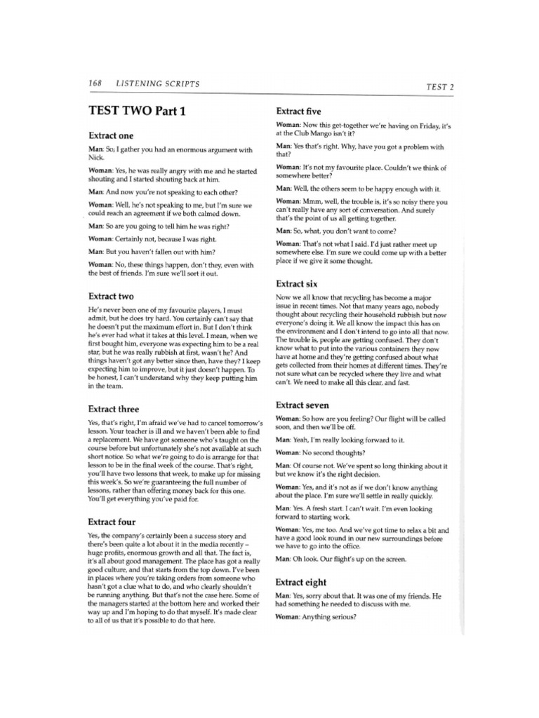 7A Q1L2 Listening HW Transcript 2 | PDF