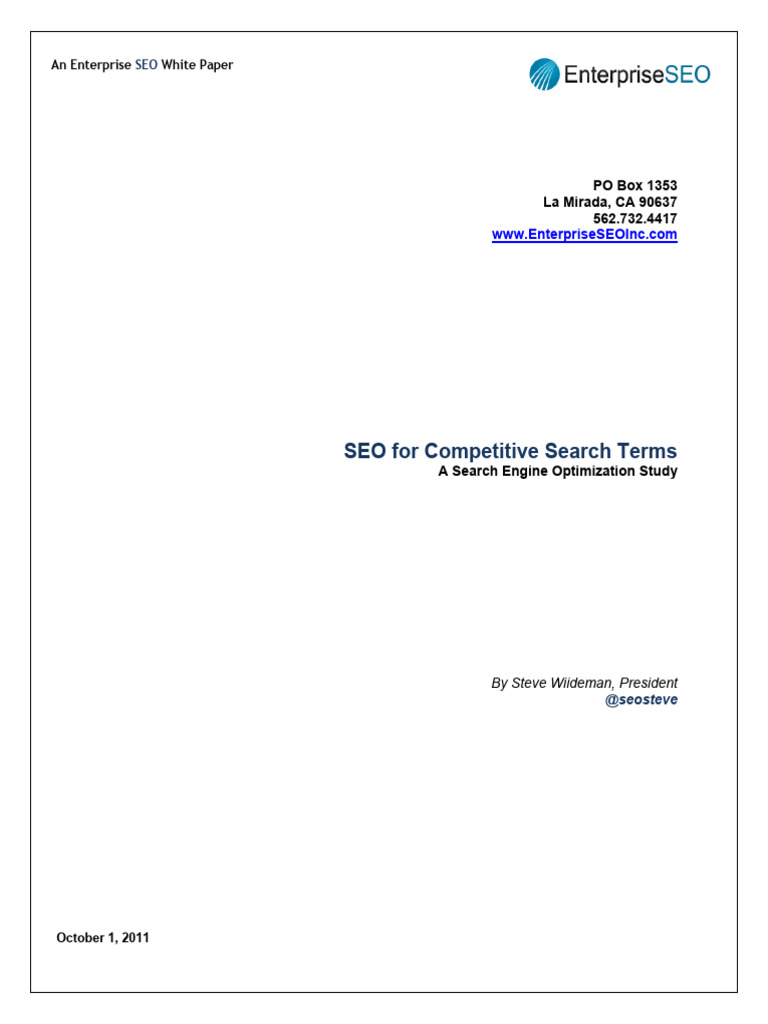 SEO Strategies for Competitive Terms | PDF | Search Engine Optimization ...