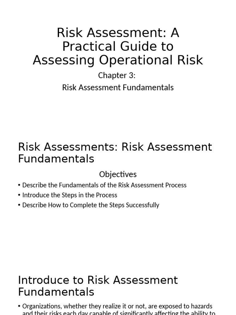 Risk Assessment - Chapter 3 | PDF | Risk | Risk Assessment