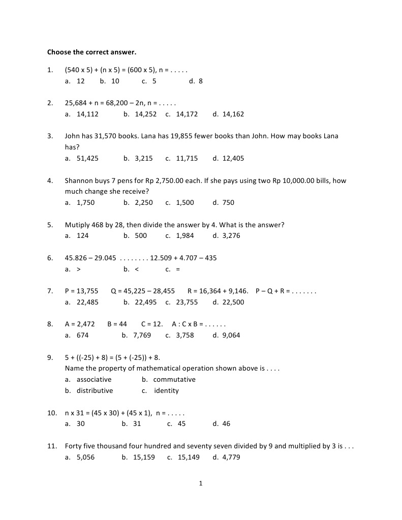 Math Problems and Solutions Quiz | PDF