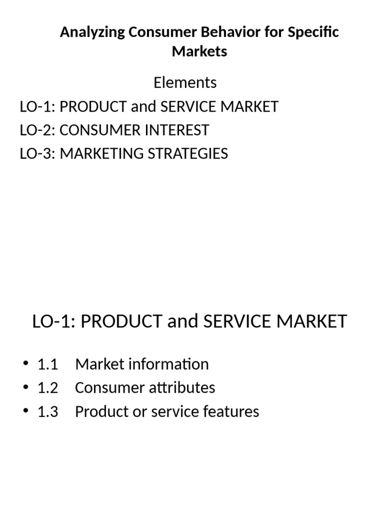 Consumer Behavior Analysis in Markets | PDF | Marketing | Product ...