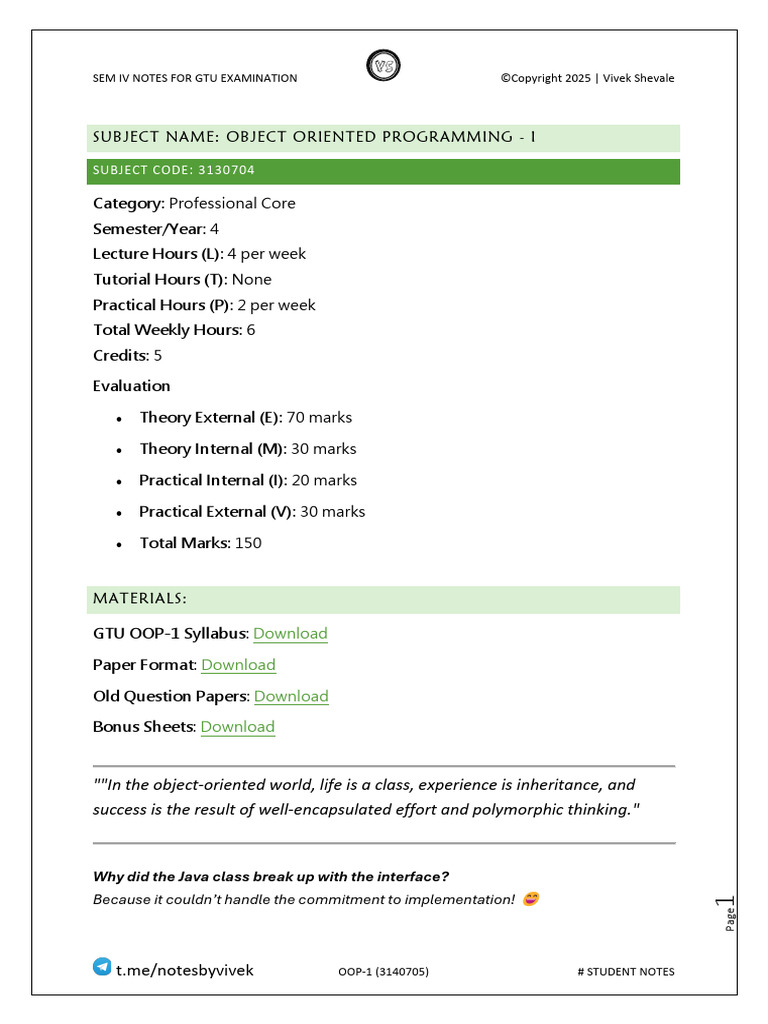 Oop-1 Master Sheet - by VVK SHVL | PDF | Constructor (Object Oriented ...