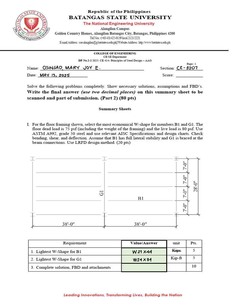 Steel Design Principles Assignment | PDF | Bending | Beam (Structure)