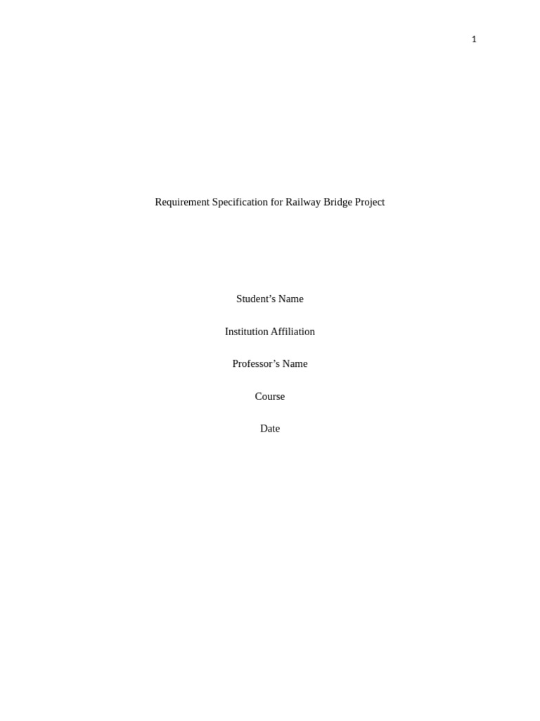 Railway Bridge Project Requirements | PDF | Bridge | Rail Transport