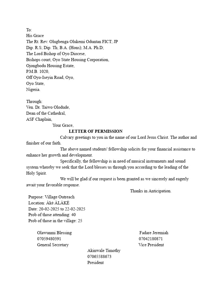 ASF Fellowship Financial Request Letter | PDF