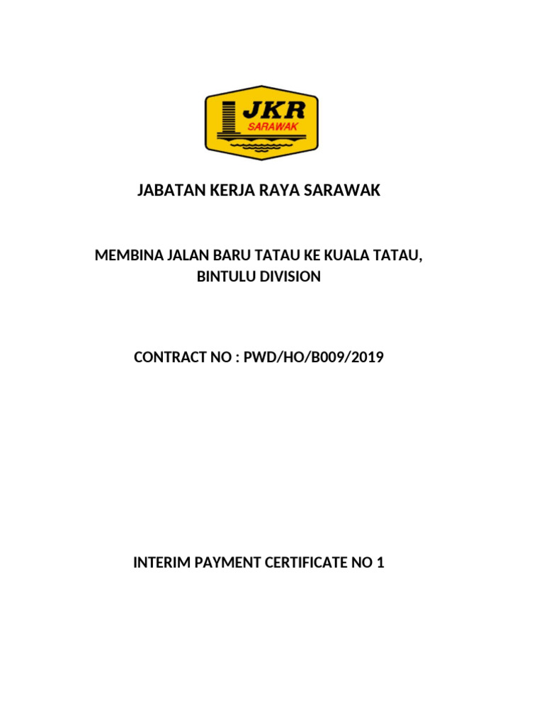 Interim Payment Cert No 1 | PDF