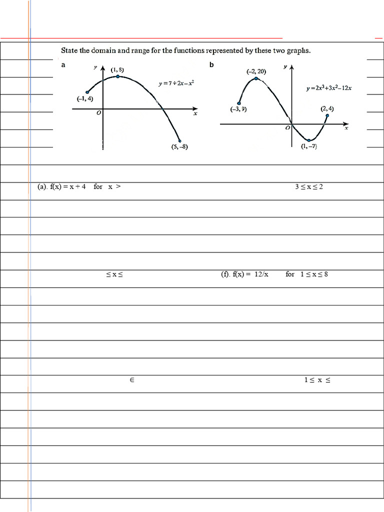Domain & Range of A Function | PDF