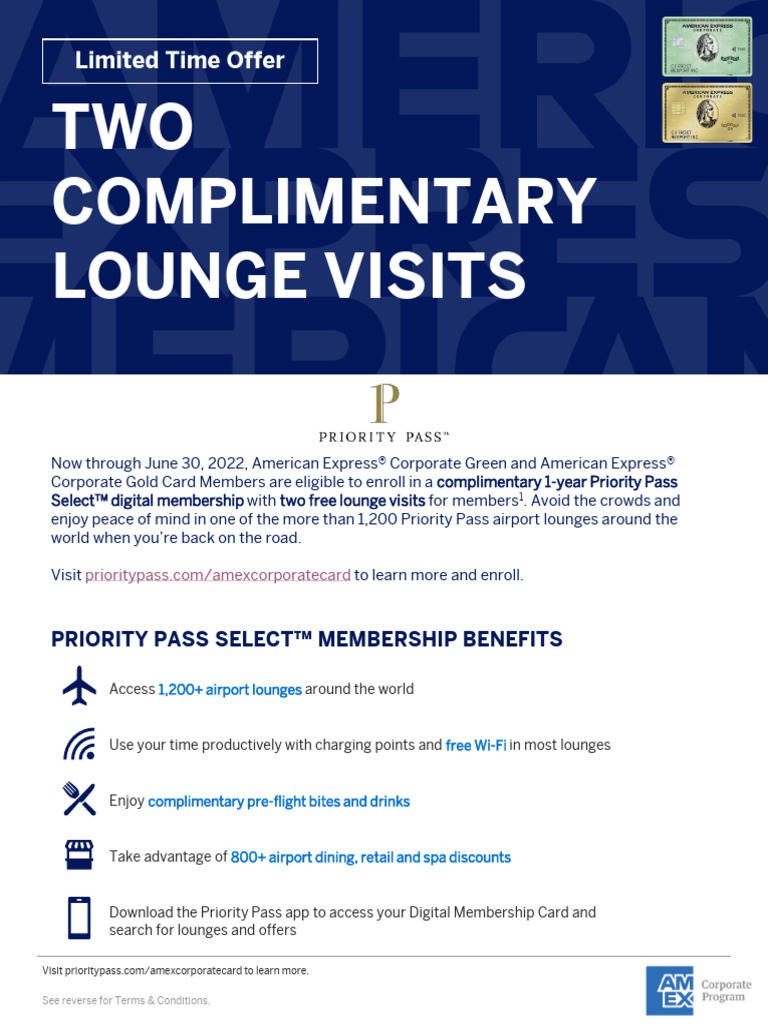 Amex Corporate Card: Free Lounge Access | PDF | Airport Lounge