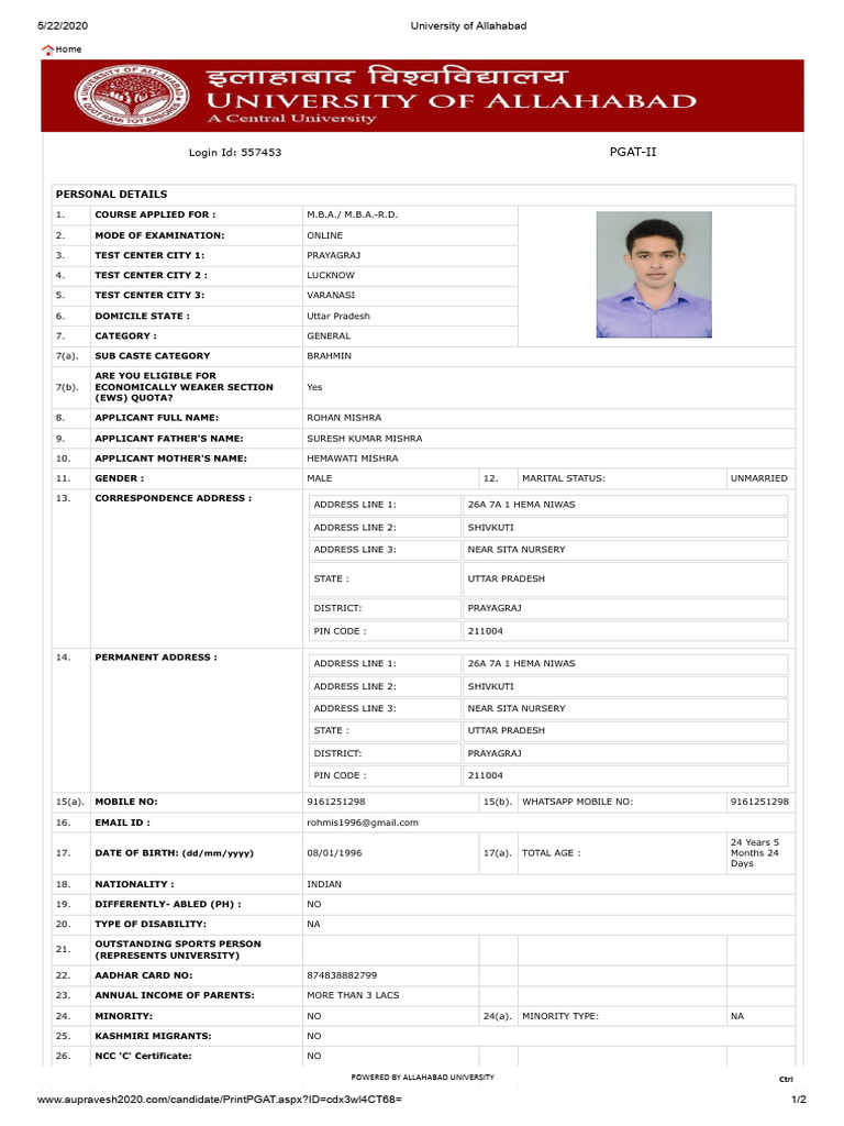 University of Allahabad | PDF