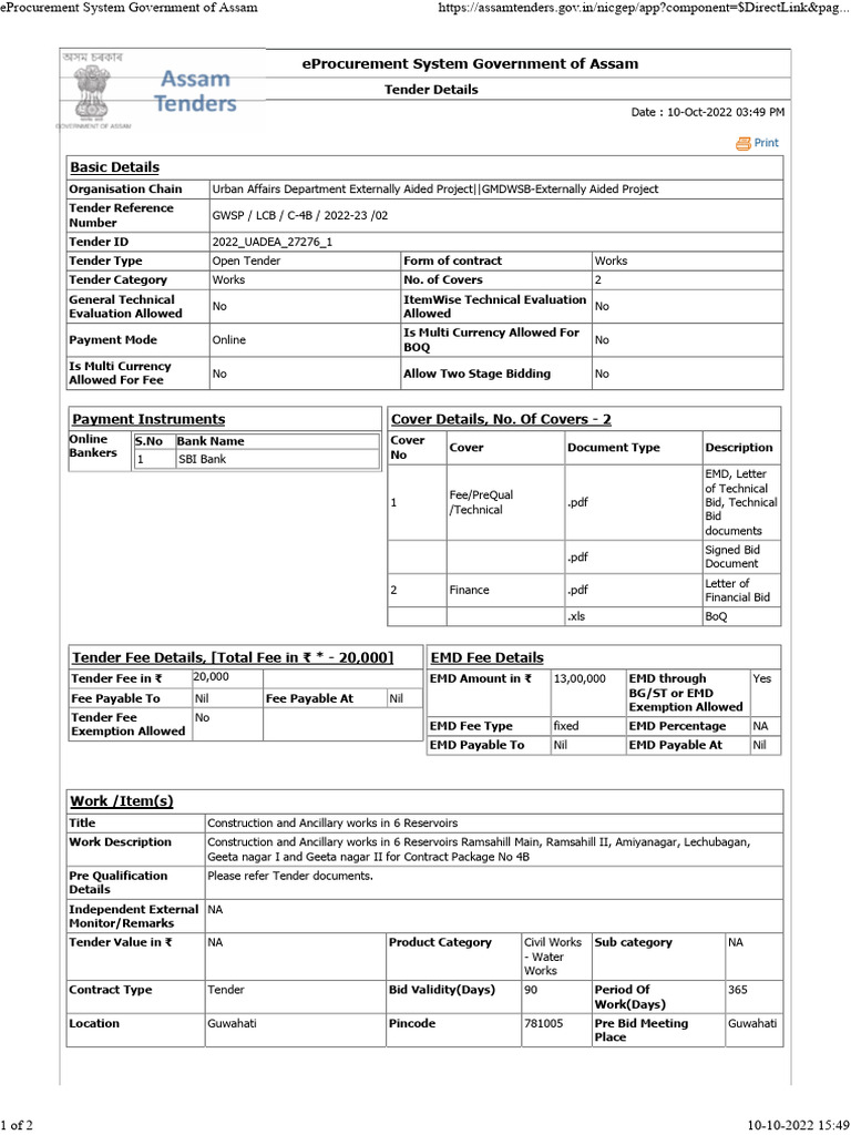 E Tender Notice | PDF | Business