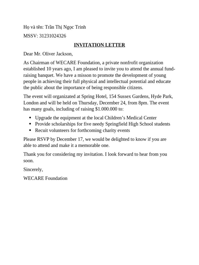 Invitation Letter | PDF