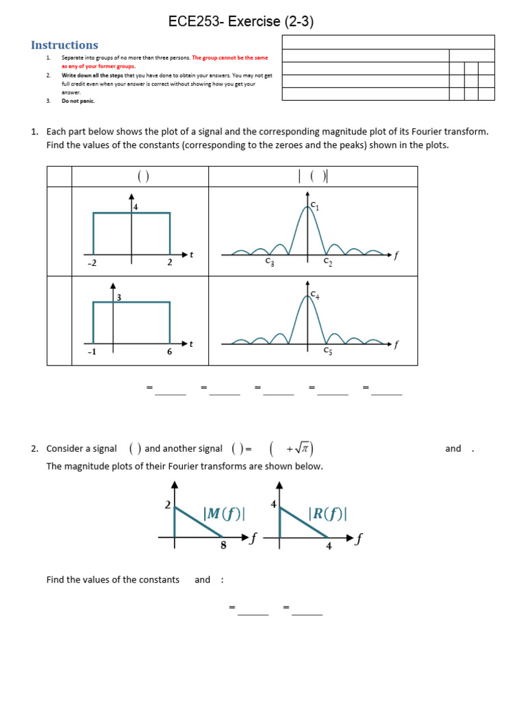 ECE253-Exercise (2-3) | PDF