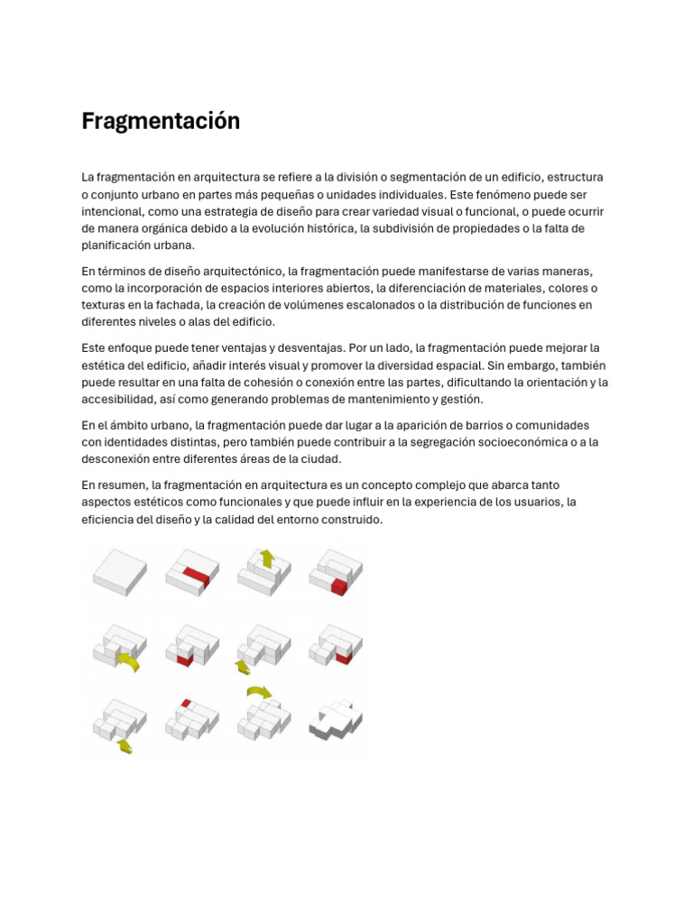 Fragmentación en Arquitectura: Conceptos Clave | PDF