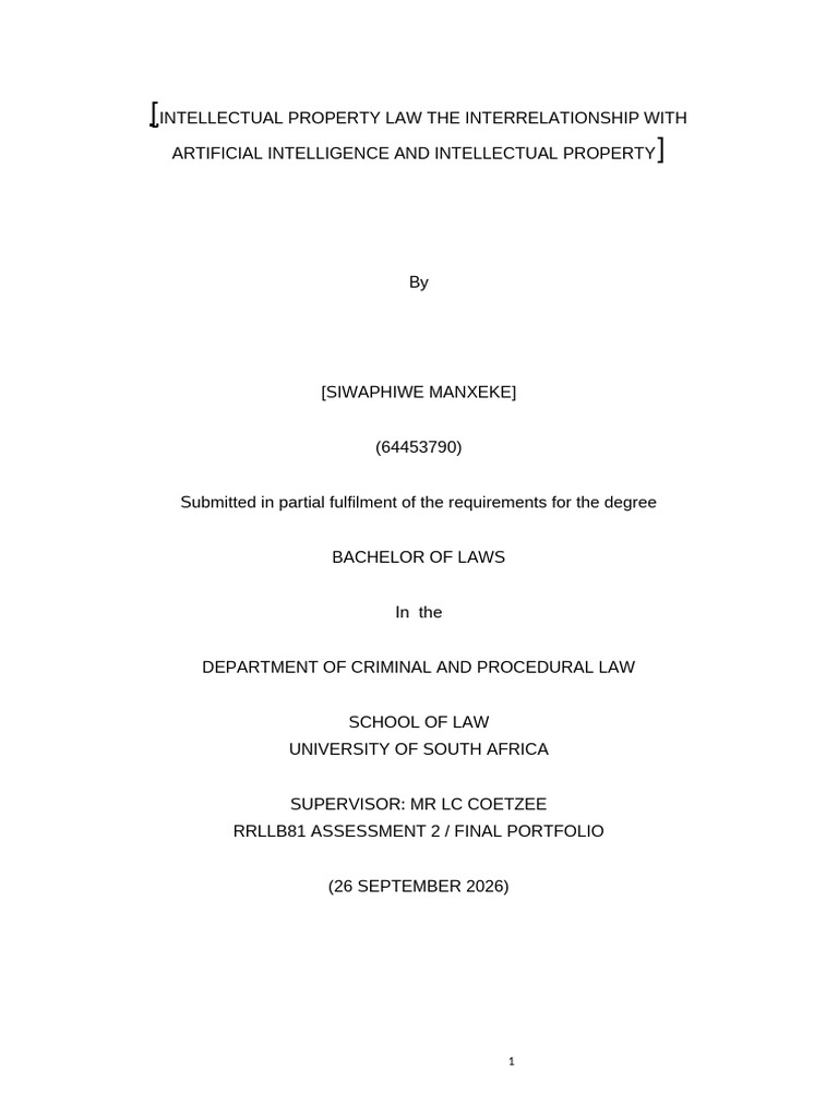 Intellectual Property Law The Interrelationship W Final Proposal | PDF ...