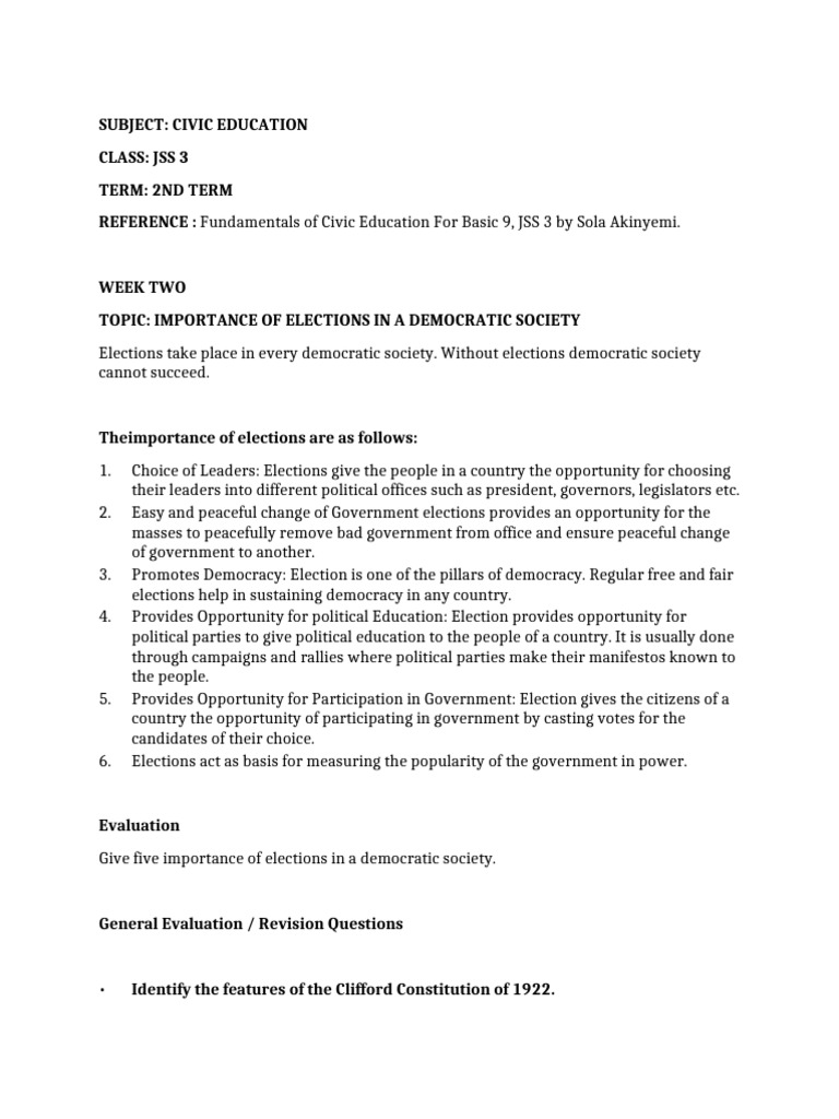 Importance of Elections in Democracy | PDF | Elections | Democracy