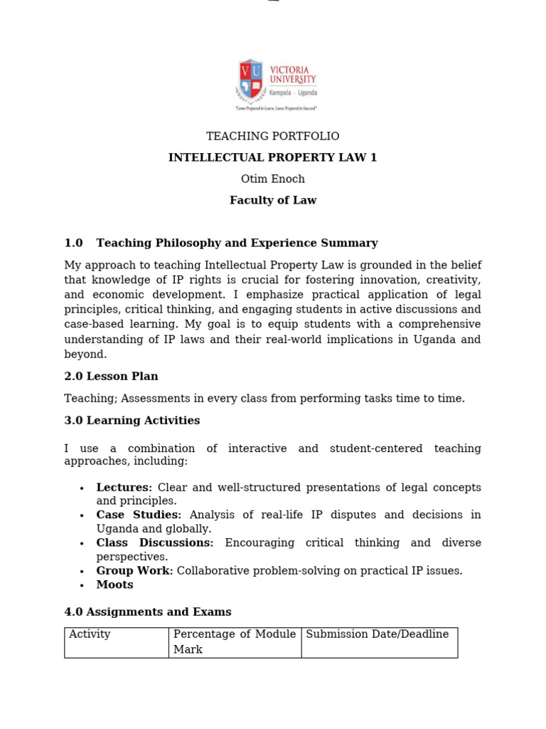 Intellectual Property Law 1 | PDF | Intellectual Property | Trademark