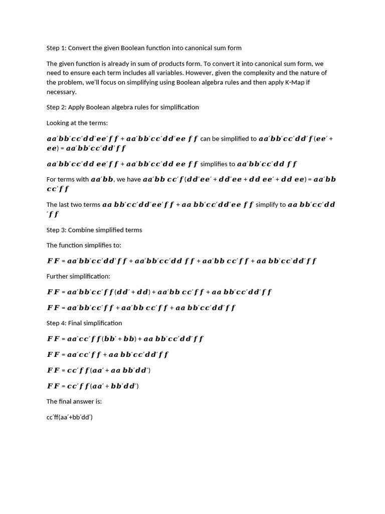Simplifying Boolean Functions Guide | PDF