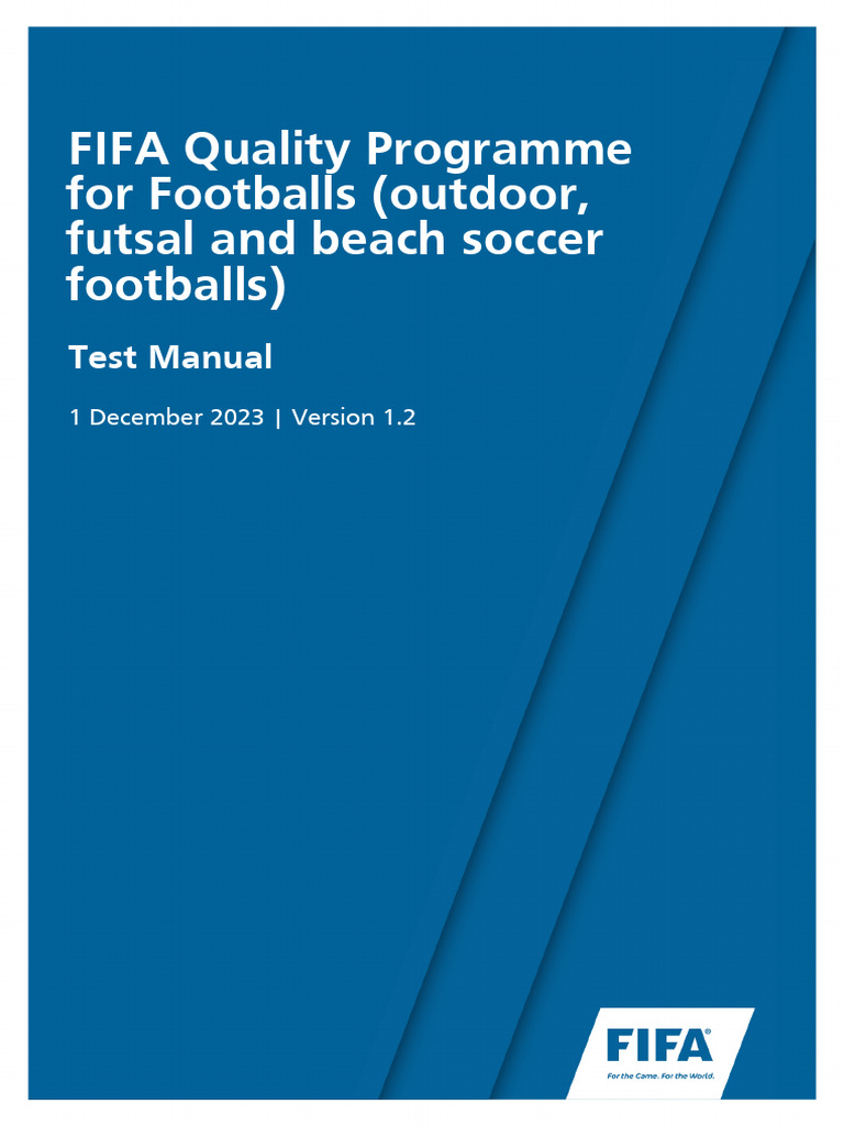 FIFA Quality Programme Test Manual | PDF | Calibration | Pressure