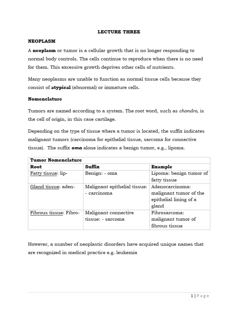 Understanding Neoplasms and Tumors | PDF | Neoplasms | Cancer