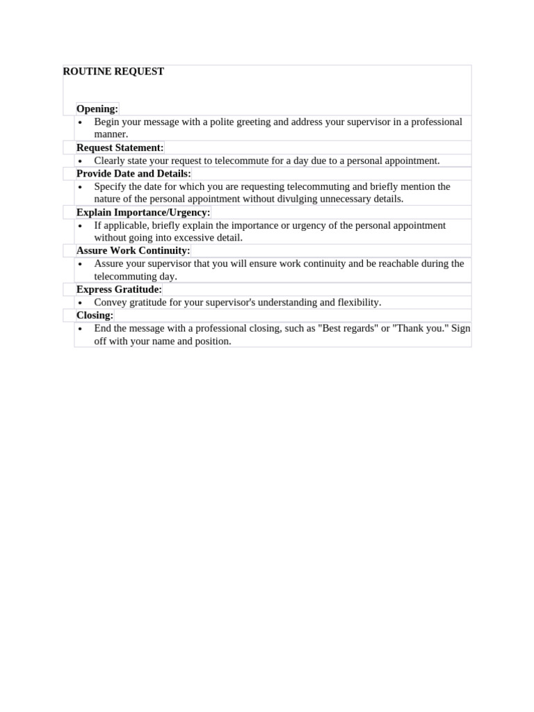 Routine Request | PDF