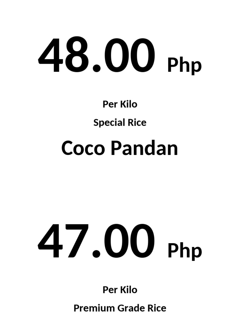 White Price Cards | PDF