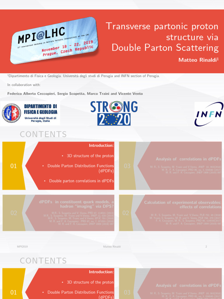 Proton Structure via Double Parton Scattering | PDF | Quark | Quantum ...