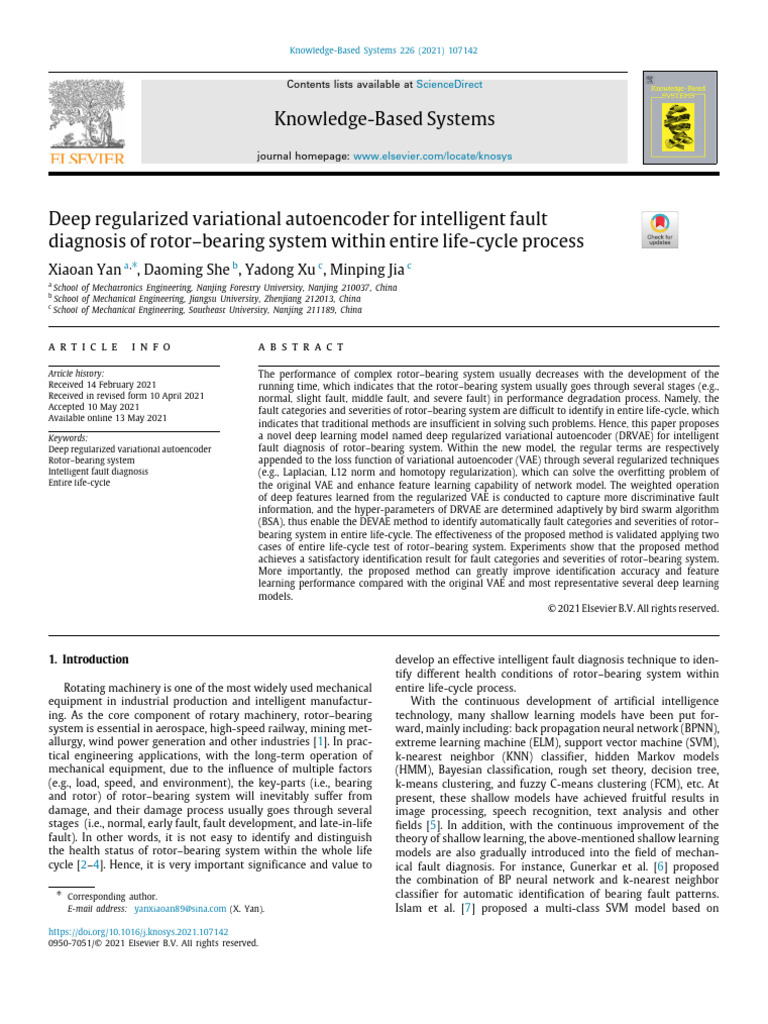 Deep Regularized Variational Autoencoder For Intelligent Fault ... image.