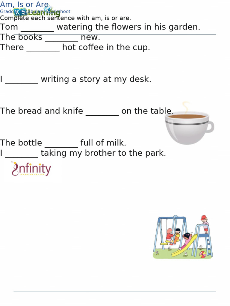 1st Grade Am Is Are Sentences 1 | PDF