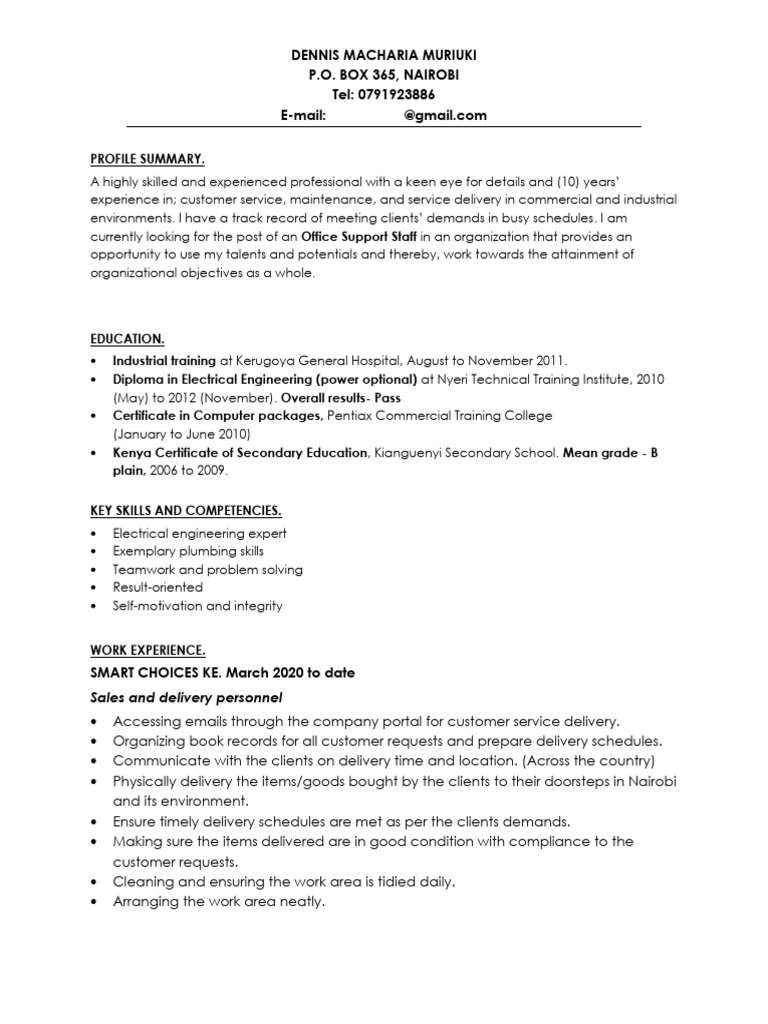 Office Support Staff Profile Summary | PDF | Computing