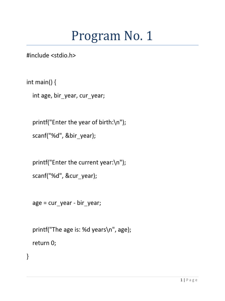C Programs for Basic Calculations | PDF | Body Mass Index | Computer ...