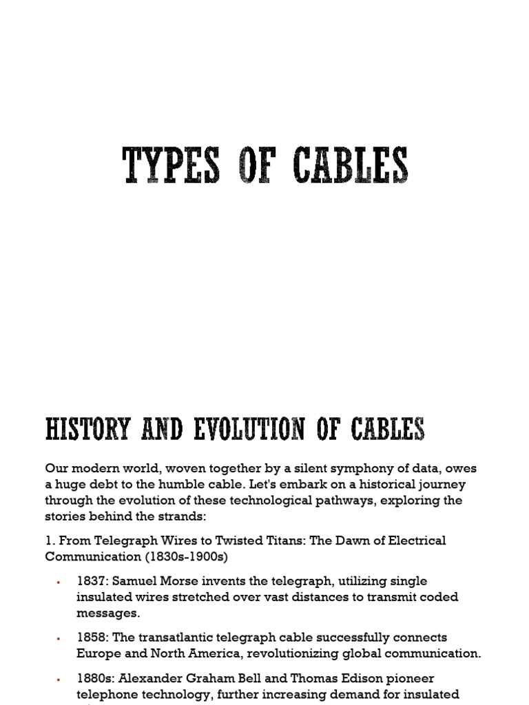Lecture 12 Types of Cables | PDF | Cable Television | Telegraphy