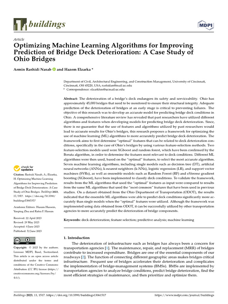 Optimize ML for Bridge Deck Deterioration | PDF | Machine Learning ...