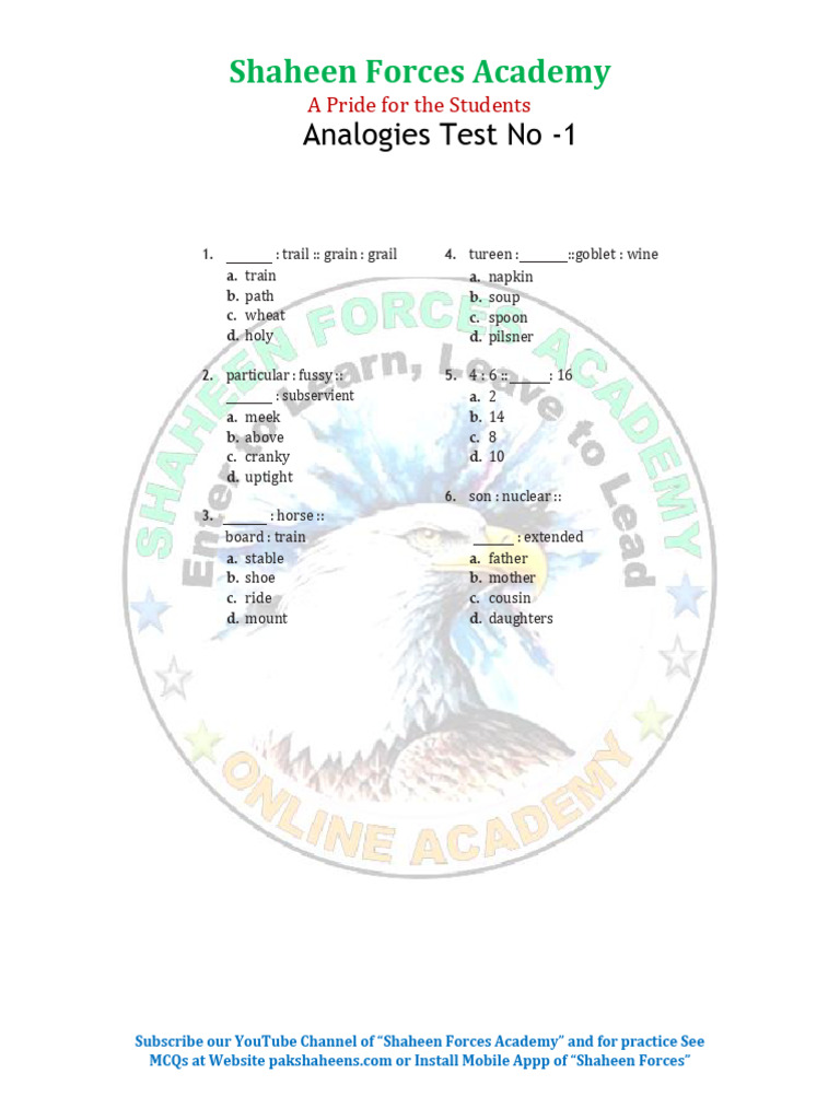 Verbal IQ Test Practice Questions | PDF