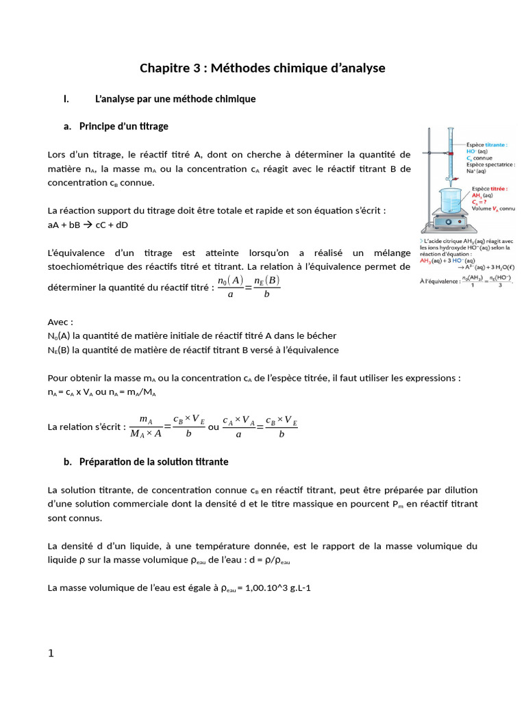 Méthodes de titrage en chimie analytique | PDF | Titrage | Chimie