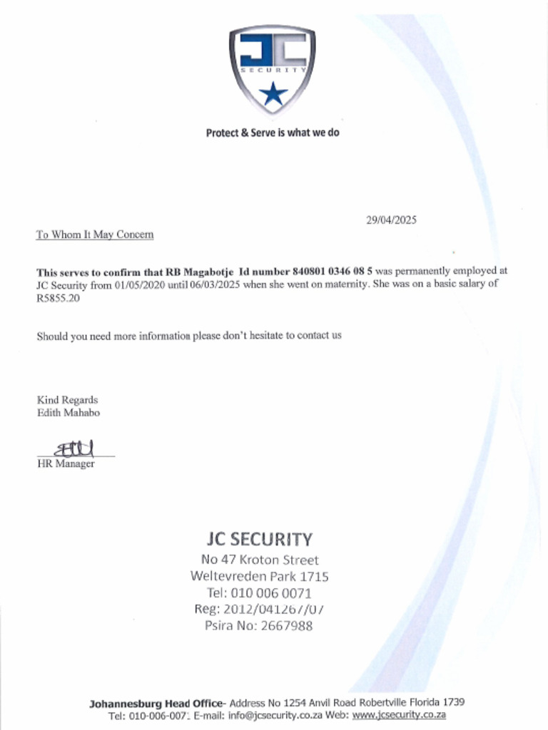 Confirmation Letter | PDF