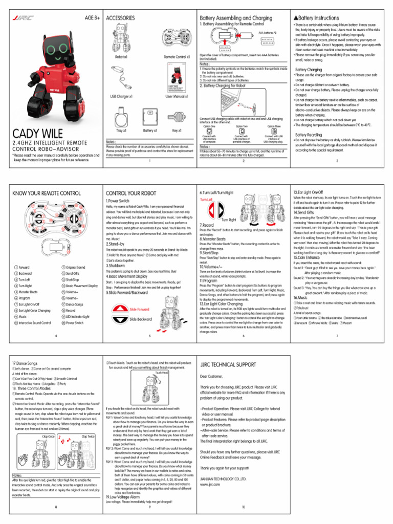 CADY WHILE Intelligent Remote Control Robo-Advisor - Manual | PDF