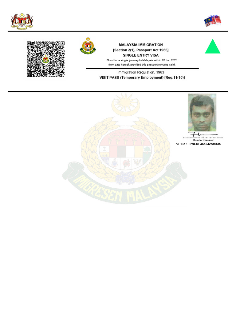 Malaysian Visa | PDF