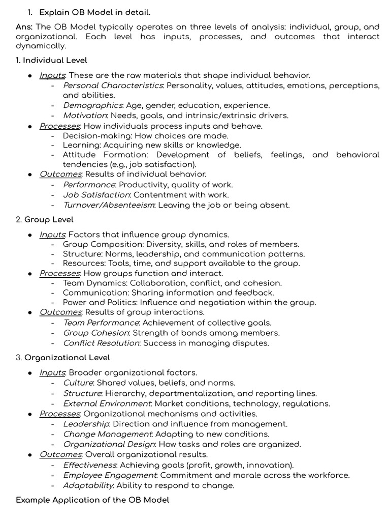 Understanding Organizational Behavior Model | PDF | Attitude ...