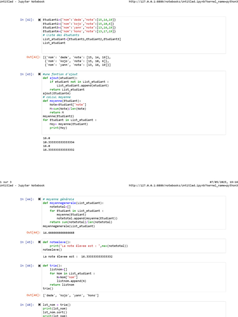 Gestion des notes d'étudiants en Python | PDF | Logiciel gratuit