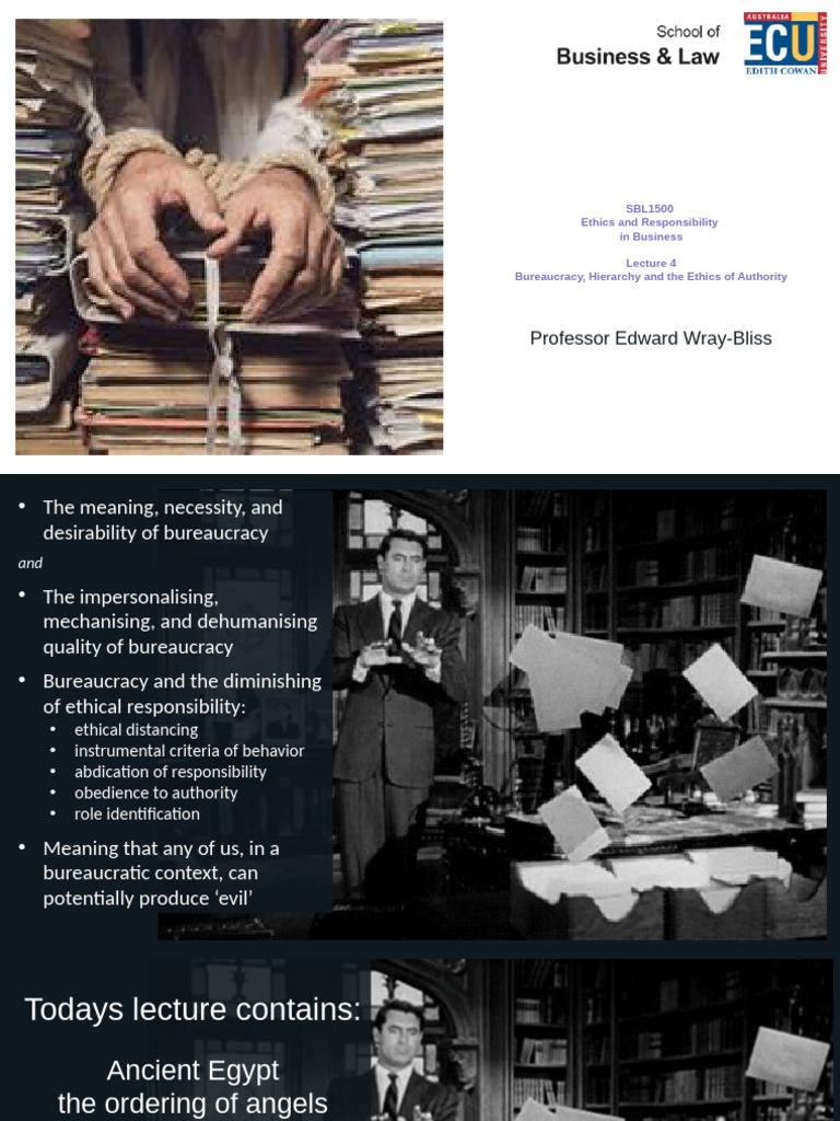Lecture 4 Beauracracy, Hieararchy and The Ethics of Authority | PDF ...