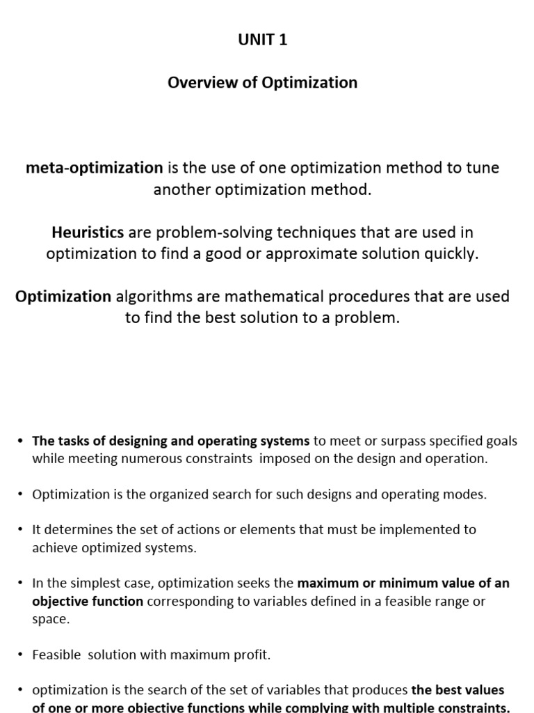 Unit 1 | PDF | Mathematical Optimization | Function (Mathematics)