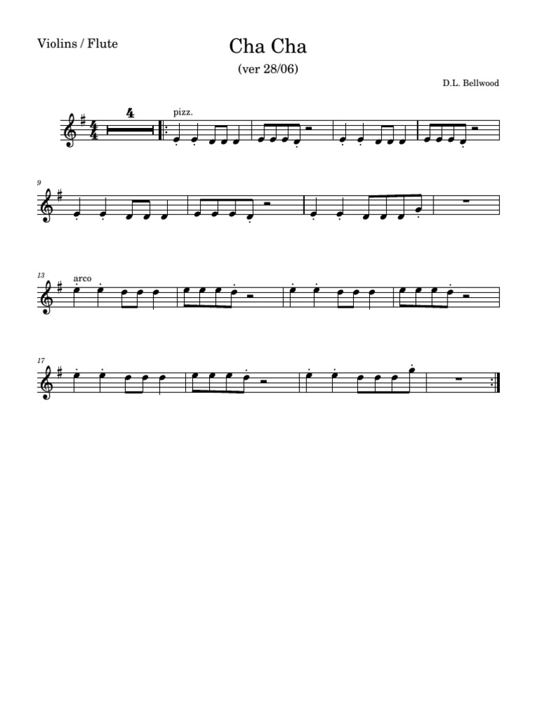 Cha Cha 06 28-Violins 1 | PDF